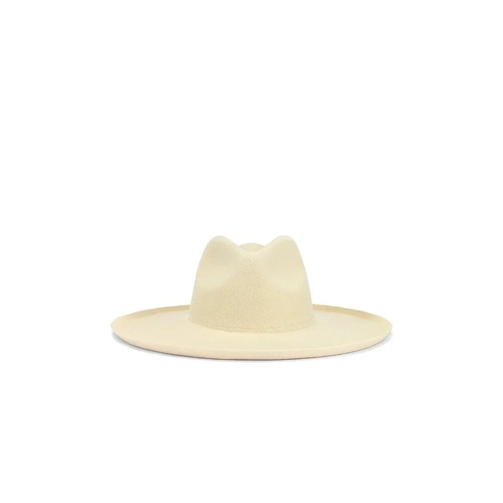 Lack of Color Melodic Fedora Hat in Ivory Medium 57 cm New Beach western